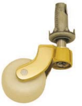 Superior Brass - Pin & Socket Castor - Porcelain Wheel D25, 29, 32, 38mm 4 Superior Brass - Pin & Socket Castor - Porcelain Wheel D25, 29, 32, 38mm - Image 2