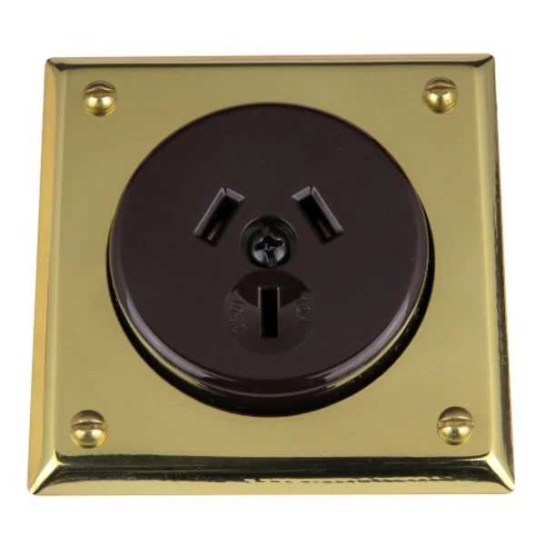 Classic Electric - 10 Series - Bungalow/Tudor Socket - Brown Insert 3 Classic Electric - 10 Series - Bungalow/Tudor Socket - Brown Insert