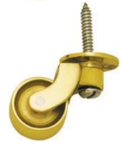 Superior Brass - Screw Plate Castor - Brass Wheel D25, 29, 32, 38mm