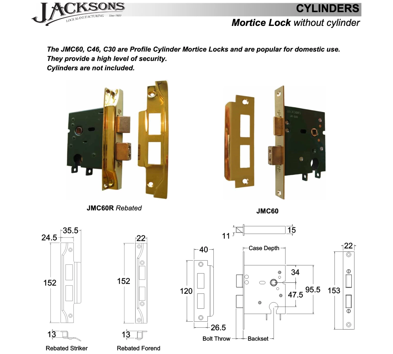 Jacksons JMC60 - Euro Lock High Security B60mm 4 Jacksons JMC60 - Euro Lock High Security B60mm - Image 2