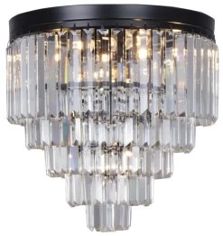 Interior Light - Celestial Matt Black - 5 Tier Flush Chandelier