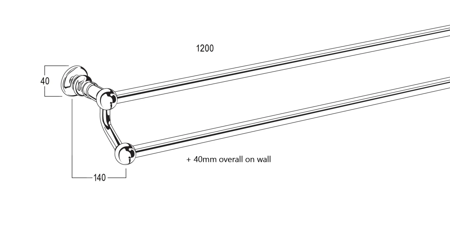 CB Ideal - Olde Adelaide - Double Towel Rail 1200mm 9 CB Ideal - Olde Adelaide - Double Towel Rail 1200mm - Image 7