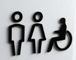 Austyle - Acrylic Commercial Bathroom Signage 150mm (Set Of 3)