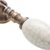 TradCo - Crazed Ivory Porcelain Teardrop Cabinet Handle DR65mm