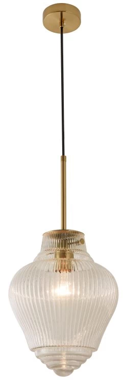 Interior Light - Ridge - Satin Brass Hampton Style Pendant