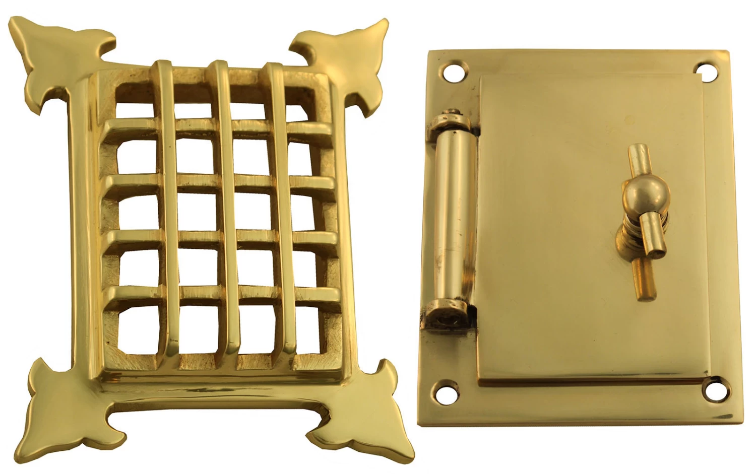 Domino Brass - Door Viewer - 'Peep Grill Hole' H130xW104mm 3 Domino Brass - Door Viewer - 'Peep Grill Hole' H130xW104mm