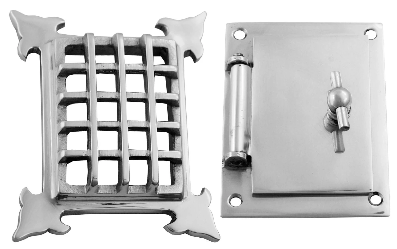 Domino Brass - Door Viewer - 'Peep Grill Hole' H130xW104mm 4 Domino Brass - Door Viewer - 'Peep Grill Hole' H130xW104mm - Image 2