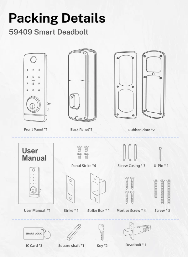 Austyle - Digital Smart Entrance Deadbolt Kit H169xW63mm 8 Austyle - Digital Smart Entrance Deadbolt Kit H169xW63mm - Image 6