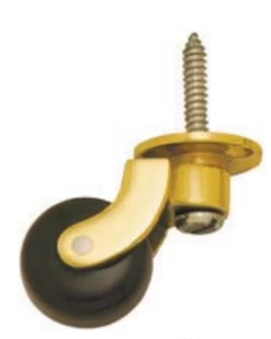 Superior Brass - Screw Plate Castor - Porcelain Wheel D25, 29, 32, 38mm