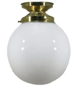 Interior Light - Sphere Opal Gloss - Polished Brass Batten Fix