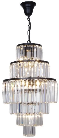 Interior Light - Celestial Matt Black - 6 Tier Pendant Chandelier