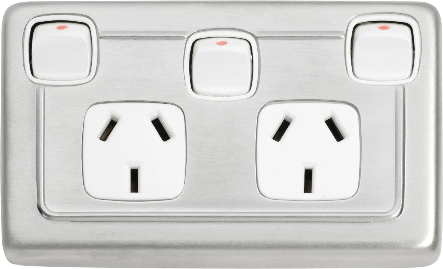 TradCo - Double Powerpoint Socket With Switch H72xW115mm 3 TradCo - Double Powerpoint Socket With Switch H72xW115mm