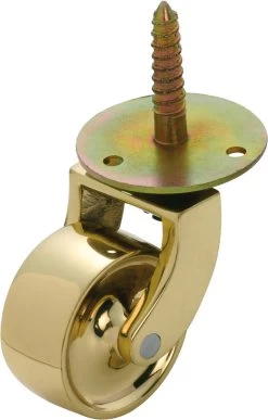 TradCo - Screw Plate Castor - Brass Wheel D38mm