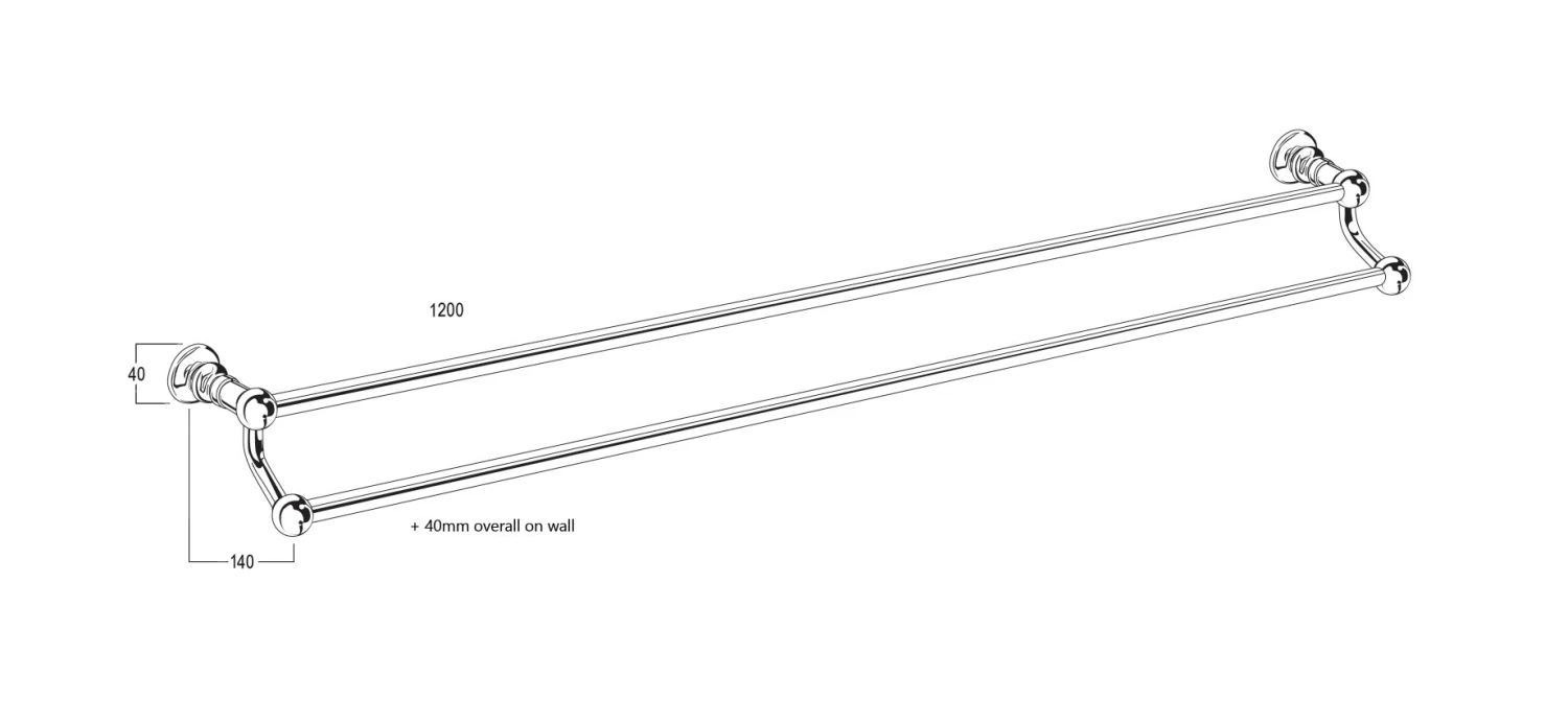 CB Ideal - Olde Adelaide - Double Towel Rail 1200mm 10 CB Ideal - Olde Adelaide - Double Towel Rail 1200mm - Image 8